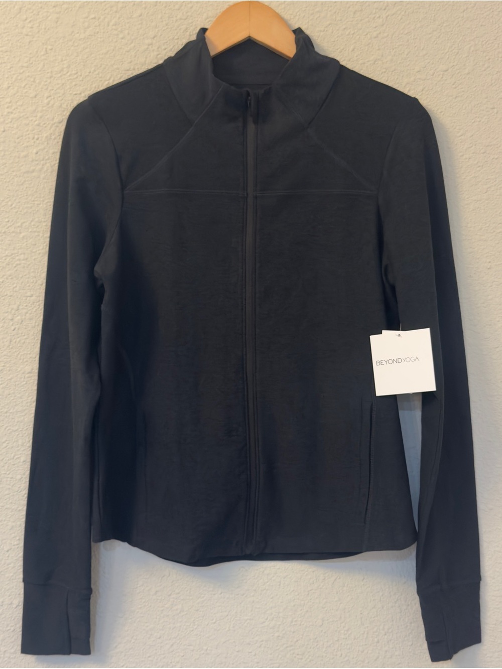 NWT Beyond Yoga Womens Black Spacedye Trails Active Jacket Size XL